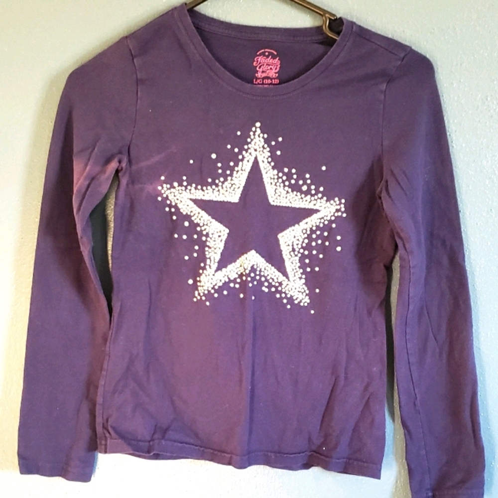 Faded glory blue with star shirt size 10/12 - Picture 1 of 7